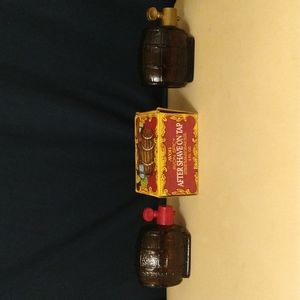 2 Vintage Avon 1974 After Shave On Tap Whiskey Beer Barrel Both Empty